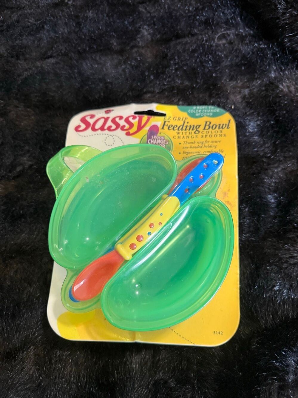 Sassy EX Grip Feeding Bowl NEW SEALED Change Color Spoons